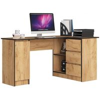Biurko narożne, biurowe, prawe, SOREN Plus, 155x85x77, craft | TYLETEGOTU