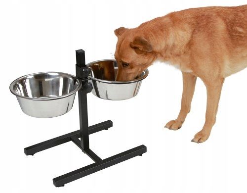 Miski dla psa na stojaku regulowanym 2 x 1,8 L na Arena.pl