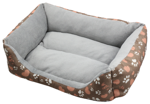 Legowisko dla psa brązowe L prostokątne PAWPRINT 63x50x11cm na Arena.pl