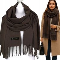 CIEPŁY SZAL Z WEŁNĄ damski gładki szalik KLASYCZNY kaszmir touch ,