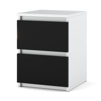 Stolik Nocny 2 Szuflady Hugo Nakastlik Sypialnia Szafka Nocna Biały Czarny