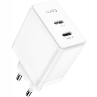 SZYBKA PODWÓJNA Ładowarka sieciowa zasilacz Cudy GaN 40W 2xUSB-C TypC QC3.0