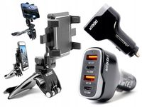 UCHWYT DO SAMOCHODU DO TELEFONU NAD ZEGARY ŁADOWARKA SAMOCHODOWA 2xQC 2xPD