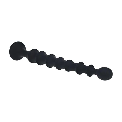 Ribbed Silicone Flared Anal Probe - Black na Arena.pl