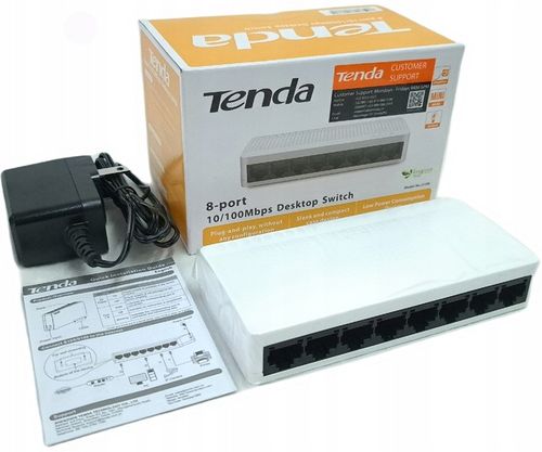 SWITCH 8-PORTOWY LAN RJ45 ROZDZIELACZ PRZEŁĄCZNIK ETHERNET 10/100 Mb/s na Arena.pl