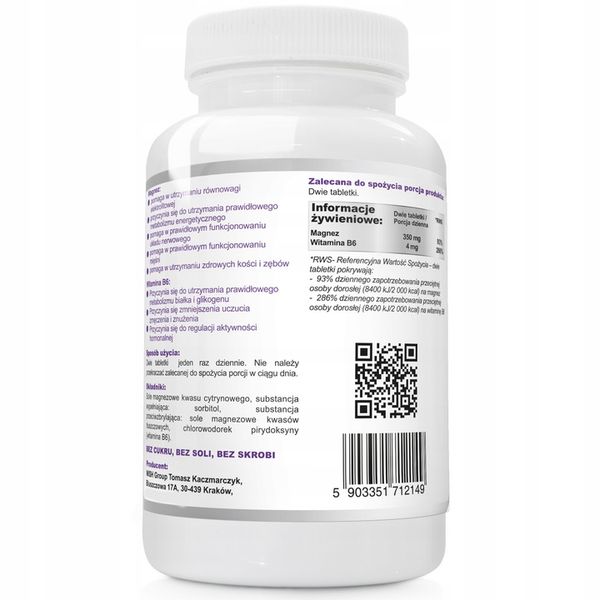 Magnez Strong+B6 Forte Skurcze Stres Wysoka dawka zdjęcie 3