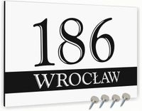 Tabliczka adresowa Nierdzewna Tablica numer domu Biała 20x15