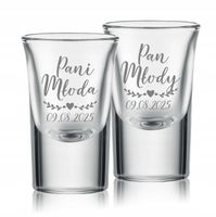 Oszukane kieliszki do wódki Z GRAWEREM 15 ml z GRUBYM DNEM na ślub wesele