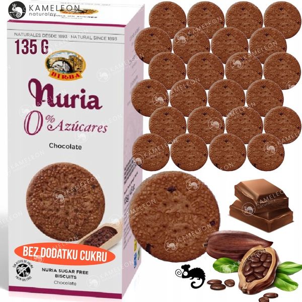 BIRBA Nuria CIASTKA HERBATNIKI PRZEKĄSKA mix SMAKÓW BEZ CUKRU 135gx8 1,08KG zdjęcie 2