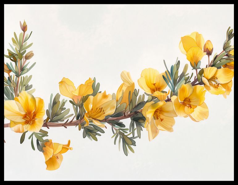 Plakat 65x50cm Żółte Kwiaty zdjęcie 2