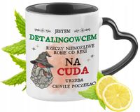 Dla Detalingowca Kubek Czarny Z Uszkiem W Kształcie Serca Na Prezent
