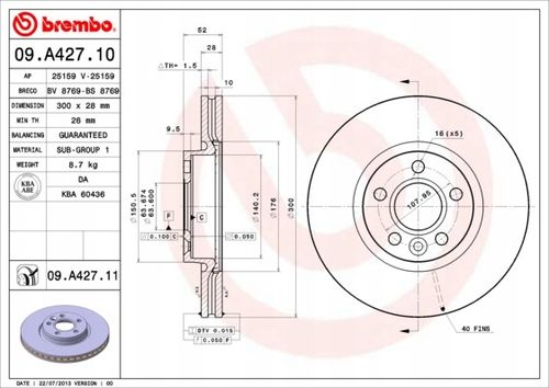 TARCZA HAM PRZOD 300X28 V BREMBO na Arena.pl