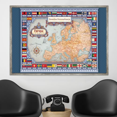 MAPA Europy płótno DEDYKACJA na URODZINY 70x100cm na Arena.pl