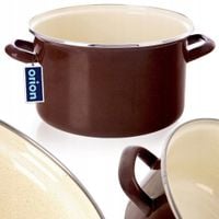 Garnek Emaliowany 4 L ORION BROWN Retro 22 cm Indukcja Zmywarka
