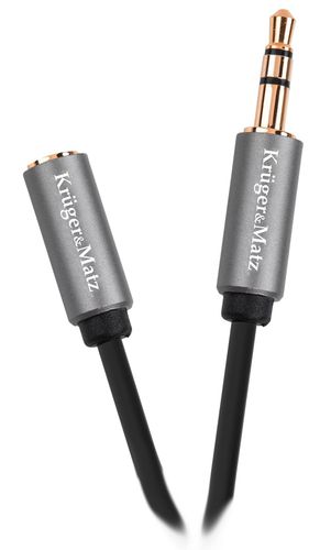 Kabel jack 3.5 wtyk stereo - 3.5 gniazdo stereo 1m  Kruger&Matz Basic na Arena.pl