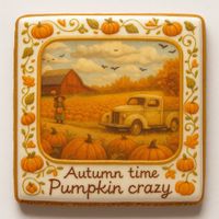 CIASTKO LUKROWANE AUTUMN HARVEST ROZ.S KWADRAT JESIEŃ RĘCZNIE ROBIONE