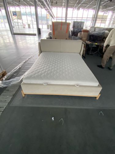 ŁÓŻKO PODWÓJNE ARNO  BEŻ Z MATERACEM I POJEMNIKIEM NA POŚCIEL 160/200 na Arena.pl