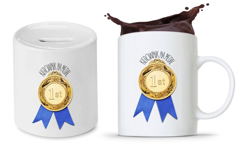 Dla Kierownika Zestaw Kubek + Skarbonka Prezent Z Nadrukiem Ze Zdjęciem zdjęcie 1