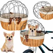 Kosz Wiklinowy na Rower Kierownicę Przedni Duży Transporter dla Psa Kota