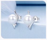 Kolczyki Srebrne PRÓBA 925 z Cyrkoniami i Perła SREBRO Sztyfty WKRĘTKI