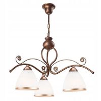 LAMPA WISZĄCA LAMKUR RETRO II 02903 BRĄZOWY / BIAŁY