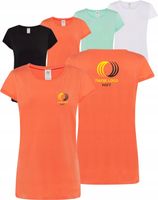 Damska koszulka T-shirt TWÓJ WŁASNY HAFT LOGO firmowa reklamowa 10 szt