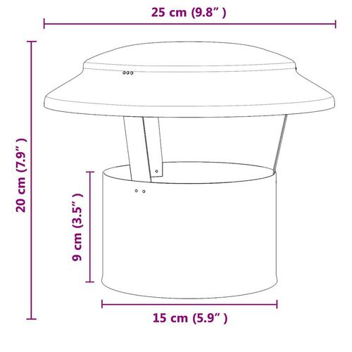 Pokrowiec na komin przeciwdeszczowy Srebrny 25 x 25 x 20 cm na Arena.pl