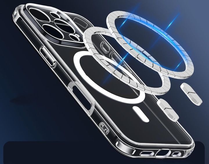 Etui do iPHONE 16 PRO MAX WZMACNIANE 360° SHOCK CLEAR CASE do MagSafe+SZKŁO zdjęcie 9