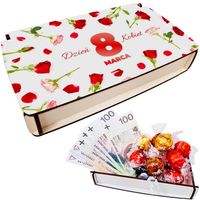 Prezent Na Dzień Kobiet Ozdobne Pudełko Na Słodycze Z Życzeniami