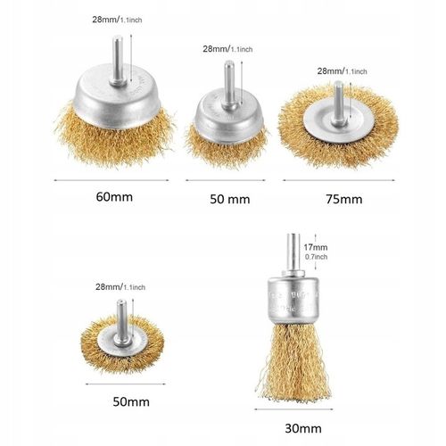 SZCZOTKI DRUCIANE NA WKRĘTARKĘ WIERTARKĘ ZESTAW SZCZOTEK DRUCIANYCH 5SZT na Arena.pl