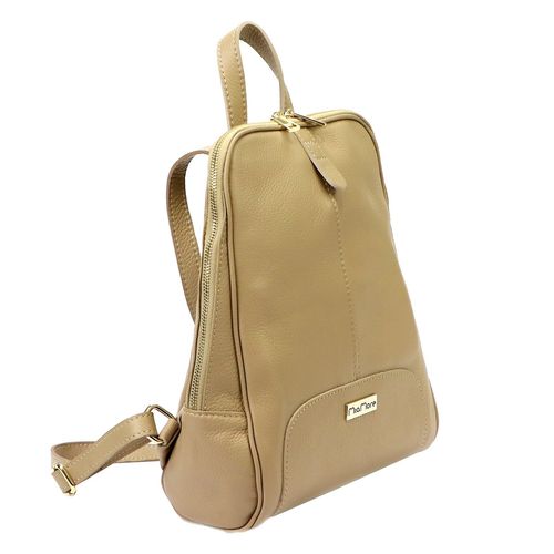 Damski miejski pojemny plecak z prawdziwej skóry z kieszeniami MiaMore na Arena.pl