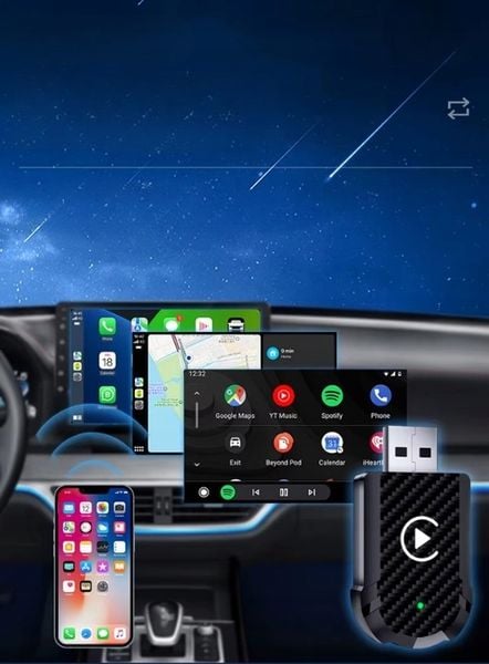 AI&JL BEZPRZEWODOWY ADAPTER SAMOCHODOWY USB DO ANDROID AUTO APPLE CARPLAY zdjęcie 1