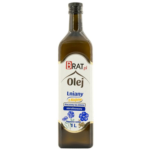 Olej lniany 1000 ml - Brat.pl zdjęcie 1