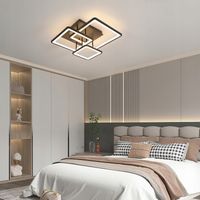 LAMPA SUFITOWA LED ŻYRANDOL CZARNY Z PILOTEM KWADRATOWY NOWOCZESNY 39W