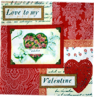 Serwetki 33 x 33 cm Kwadratowe Valentine