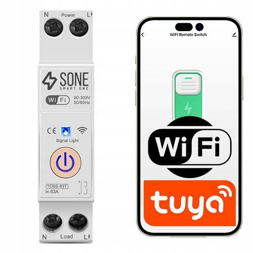 Przekaźnik WIFI 16A TUYA SMART WŁĄCZNIK NA SZYNĘ DIN STEROWNIK ON OFF na Arena.pl