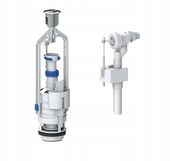 Zestaw naprawczy do spłuczki: zawór spustowy 3/6 litra + pływakowy 1/2