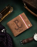 skórzany portfel męski z patriotycznym wzorem - peterson