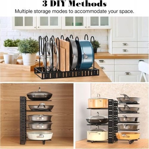Stojak na Garnki i Pokrywki Kuchenny Organizer Regał Metalowy na Arena.pl