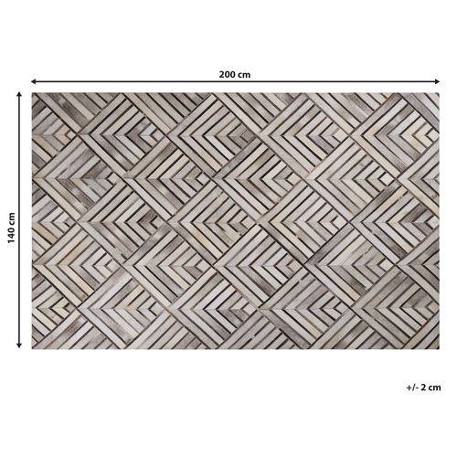 Dywan patchwork skórzany 140 x 200 cm beżowy TEKIR na Arena.pl
