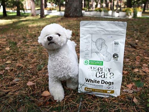 NATURES PROTECTION białe psy MALTAŃCZYK 1,5 kg na Arena.pl