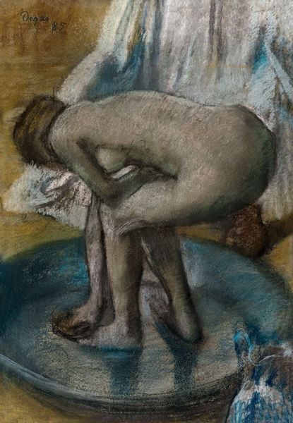 Woman Bathing in a Shallow Tub, Edgar Degas - plakat 20x30 cm zdjęcie 1