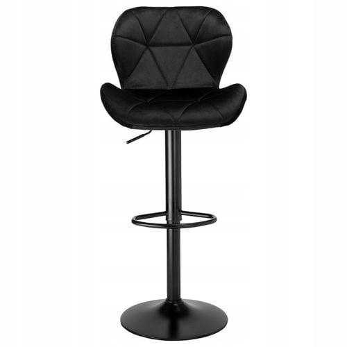 KRZESŁO BAROWE OBROTOWE REGULOWANE PIKOWANE HOKER WELUROWY CZARNY na Arena.pl