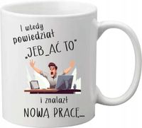 KUBEK Z NADRUKIEM prezent pożegnalny GRATULACJE NOWA PRACA DUŻY WYBÓR
