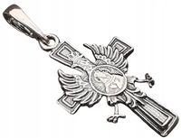 KRZYŻ KRZYŻYK Z ORŁEM W KORONIE Z MATKĄ BOSKĄ SREBRNY PATRIOTYCZNY