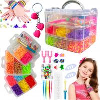 GUMKI DO ROBIENIA BRANSOLETEK ZESTAW XXL KREATYWNY AKCESORIA 4500 + BRELOK