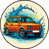 Opłatek na tort Urodziny Fiat 126p Fiacik Maluch Bryka Fura Tekst Gratis