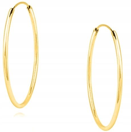 Kolczyki srebrne koła kółka srebro pozłacane 925 na Arena.pl