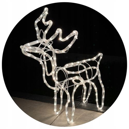 Renifer Świąteczny 144 LED Świetlna JELONEK Ozdoba Do Ogrodu Biały Ciepły na Arena.pl