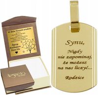 Wisiorek Złoty Blaszka Nieśmiertelnik Zawieszka pr 585 Grawer Gratis